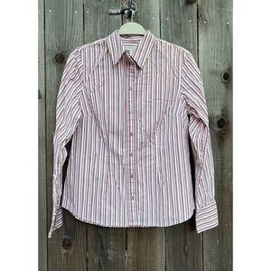 Coldwater Creek Vintage Women's Striped Western Button Down‎ Shirt Blouse Size M